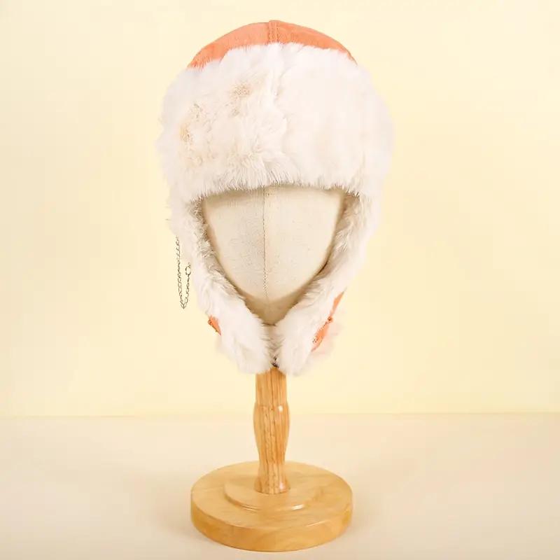 Winter Warm unisex Trapper Hat Plush Coldproof Bomber Hat Faux Fur Thick Warm Ushanka Ear Flap Hats for Women & Men,Temu