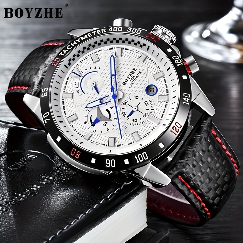 Boyzhe Mens Automatic Mechanical Watch Calendar Week Function