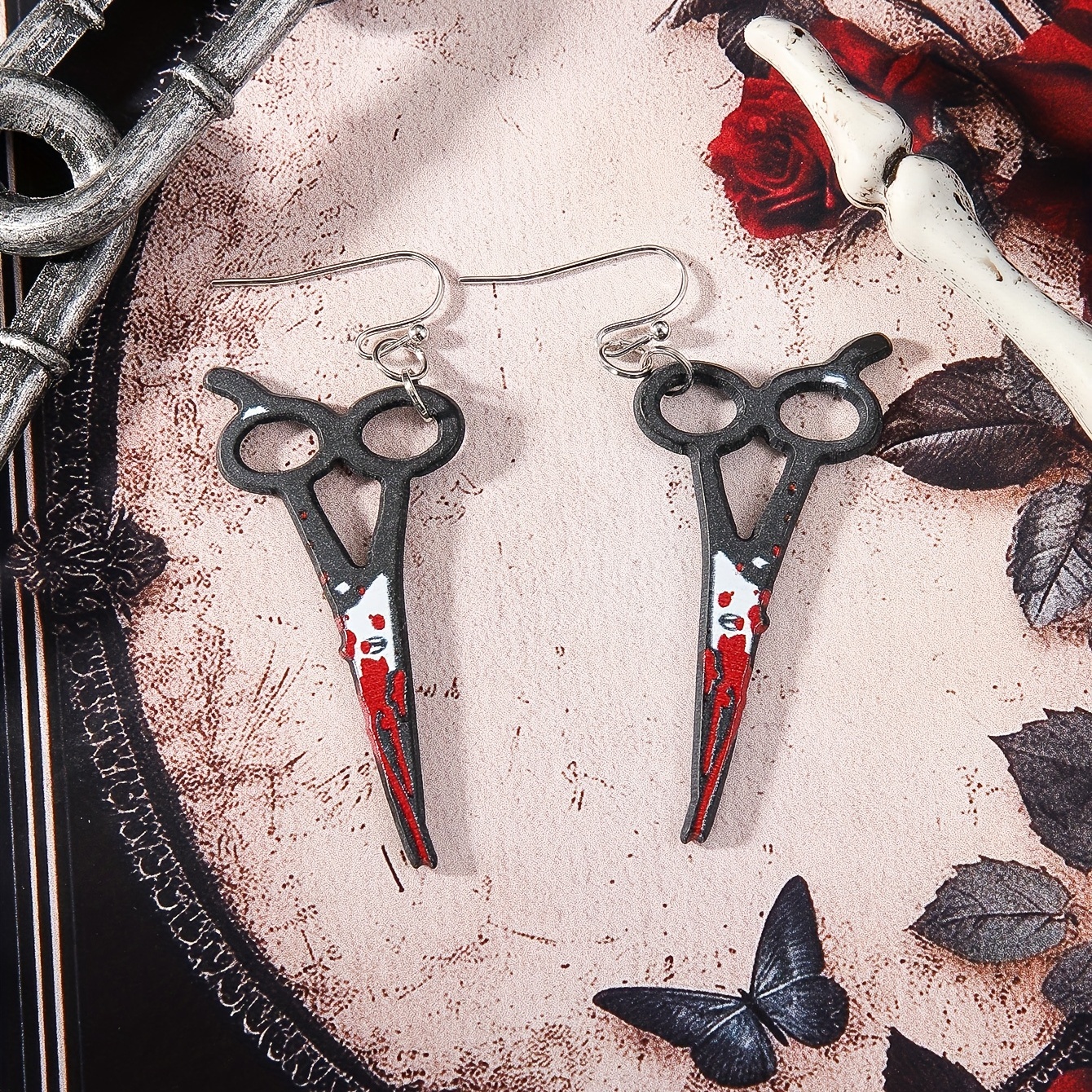 Halloween Series Ear Jewelry Bloody Knife Scissors Skull Design Dangle  Earrings Goth Classic Style Resin Jewelry Ghost Festival Ear Ornament -  Temu Austria