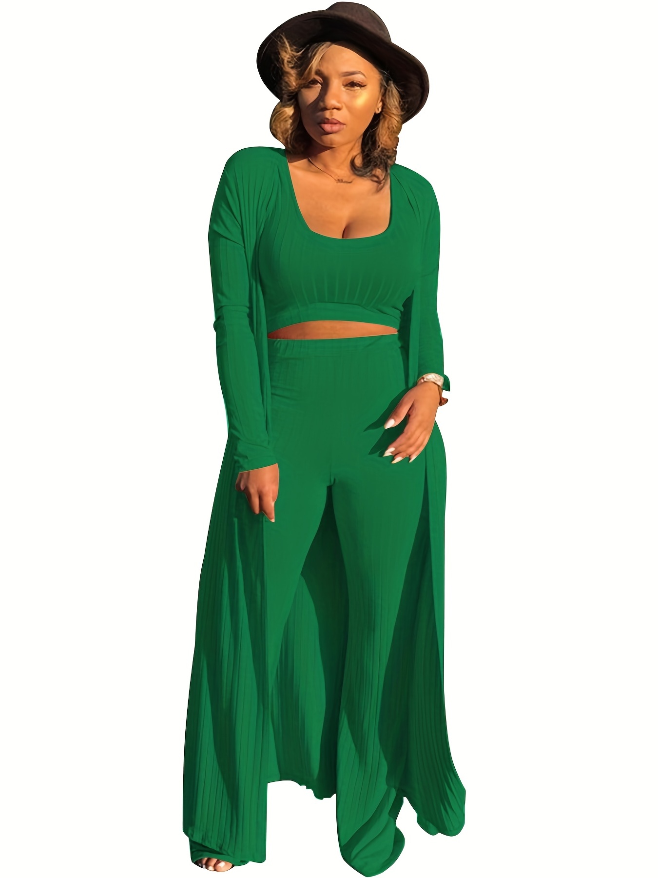 Tall Green Ribbed Knit Pants – TJL Collection