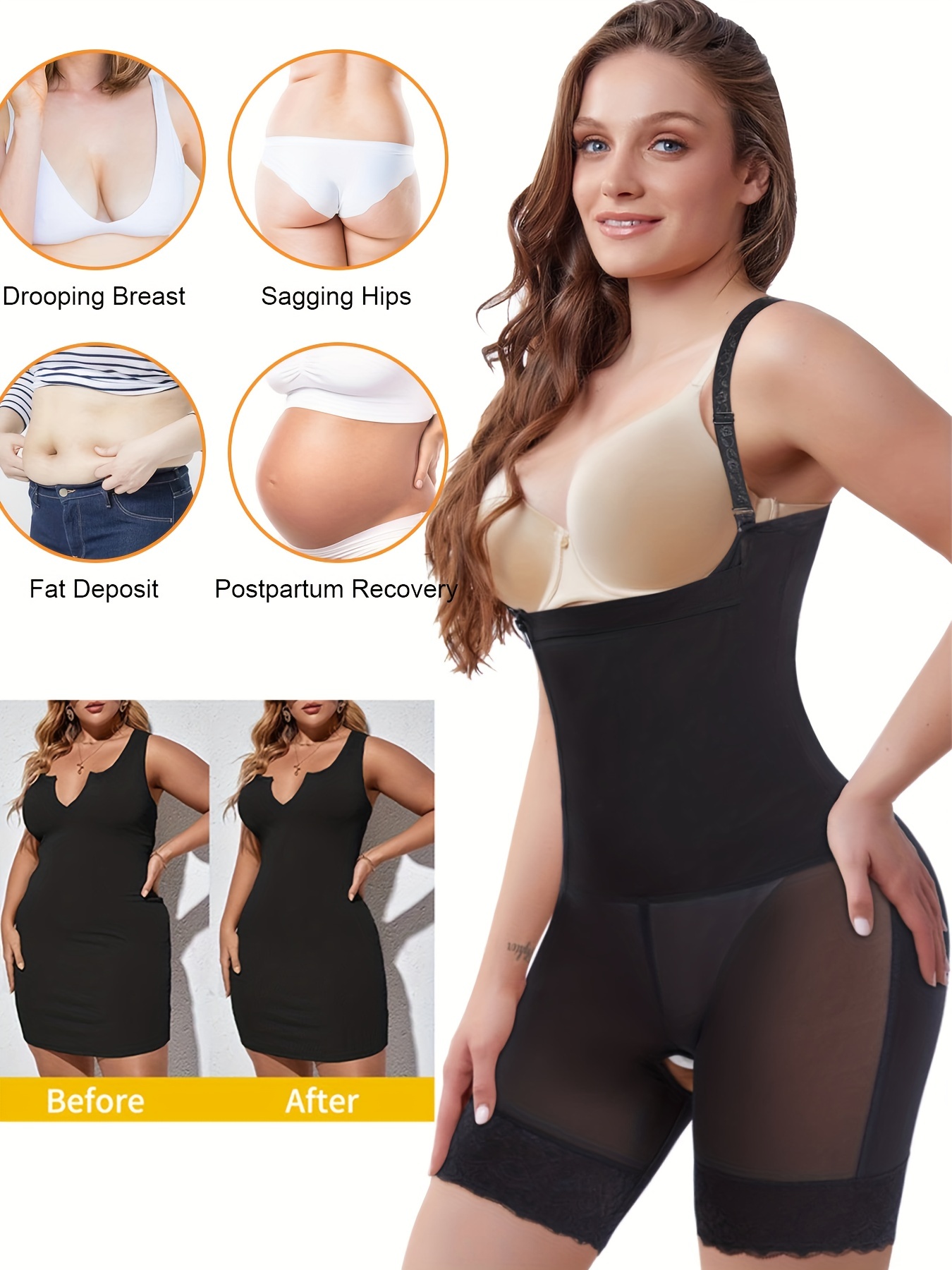 Open Bust Tummy Control Butt Lifter Faja Postpartum Body