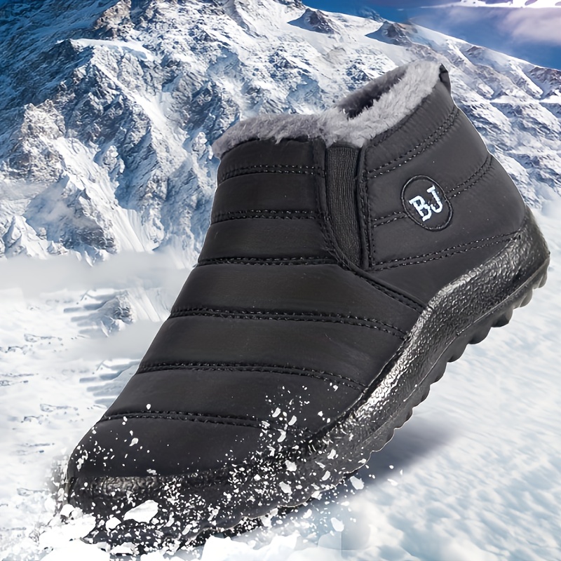 Botas de Seguridad Hombre Botas de Nieve para Mujer Botas Cortas al Tobillo  de Invierno Calzado Impermeable Zapatos cálidos Botas de Nieve niño (Black,  36) : : Moda