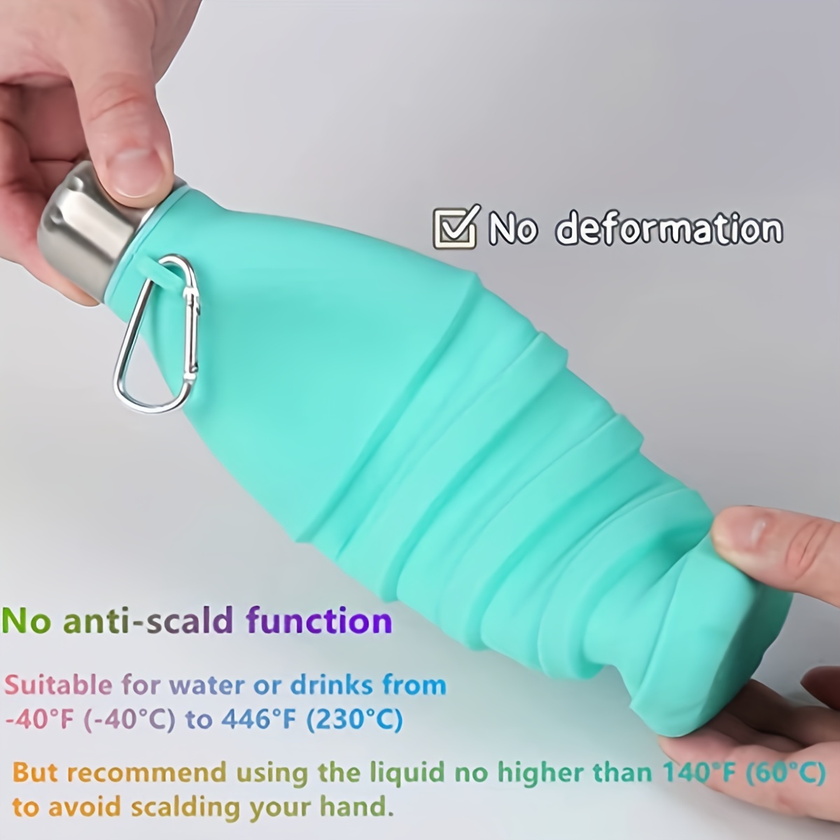 Foldable Water Bottle Flexible Collapsible Silicone Water - Temu