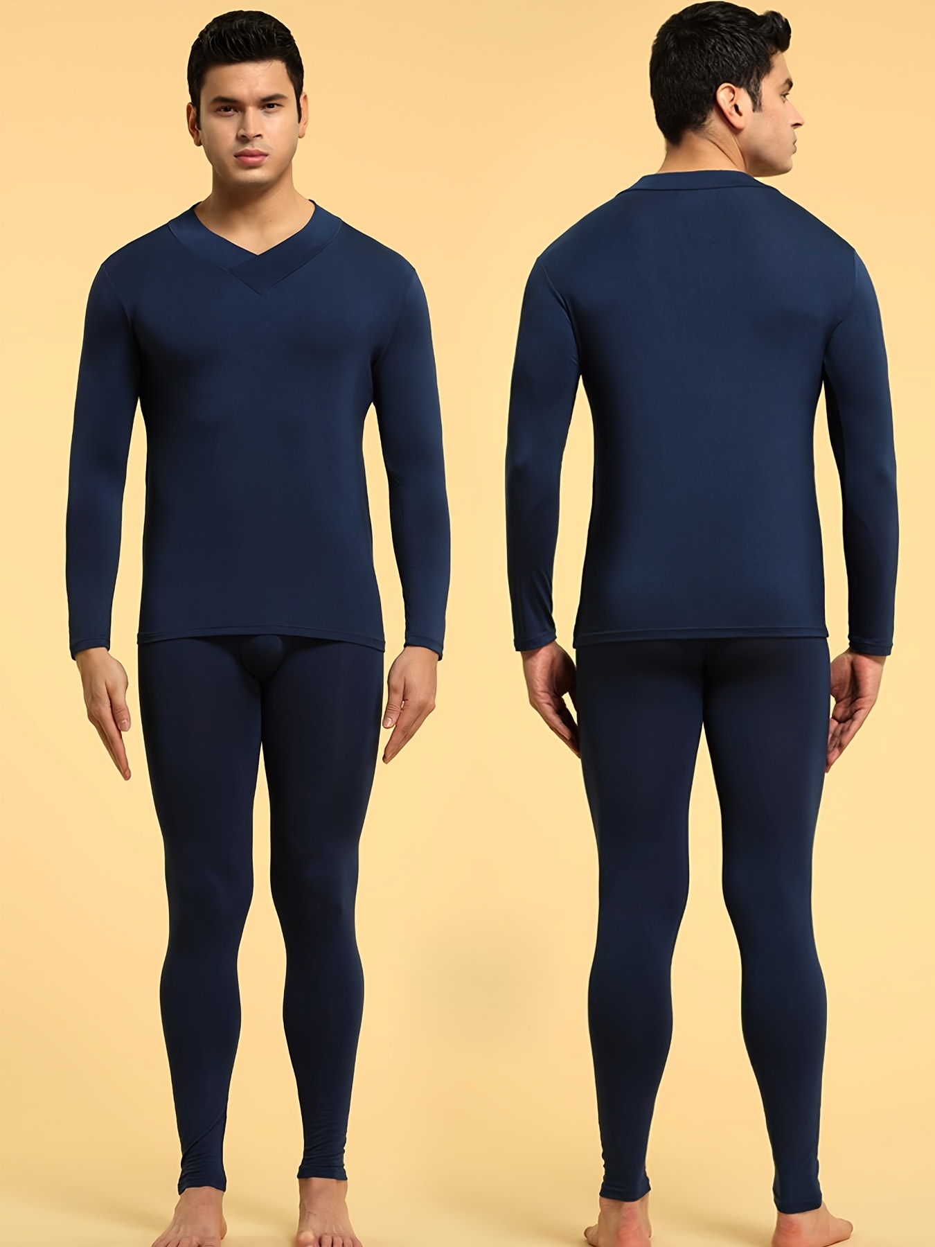 Asian Size Men's Thermal Underwear Tops Breathable V Neck - Temu Canada