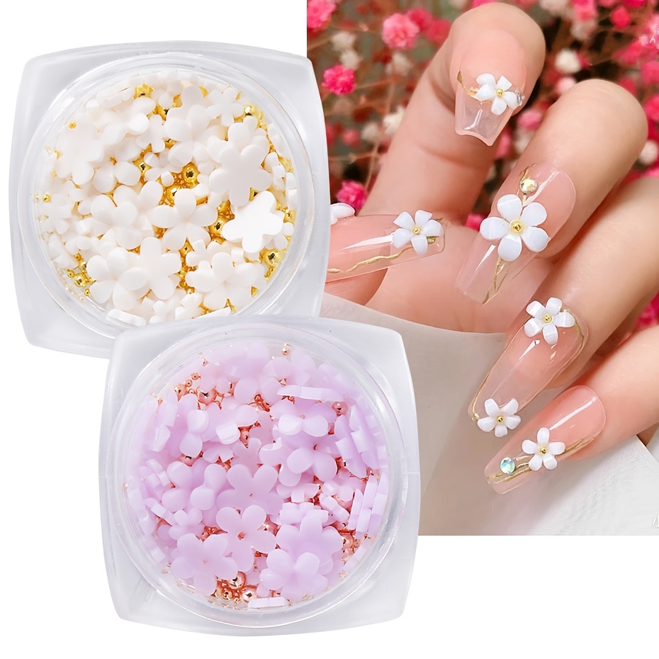  3D Nail Flower Charms, 6 Grids Colorful Acrylic Flower Spring  Flores Nail Art Kawaii Nail Charms for Nails Supplies DIY Jewelry Craft  Accessories Pink : Beauty & Personal Care