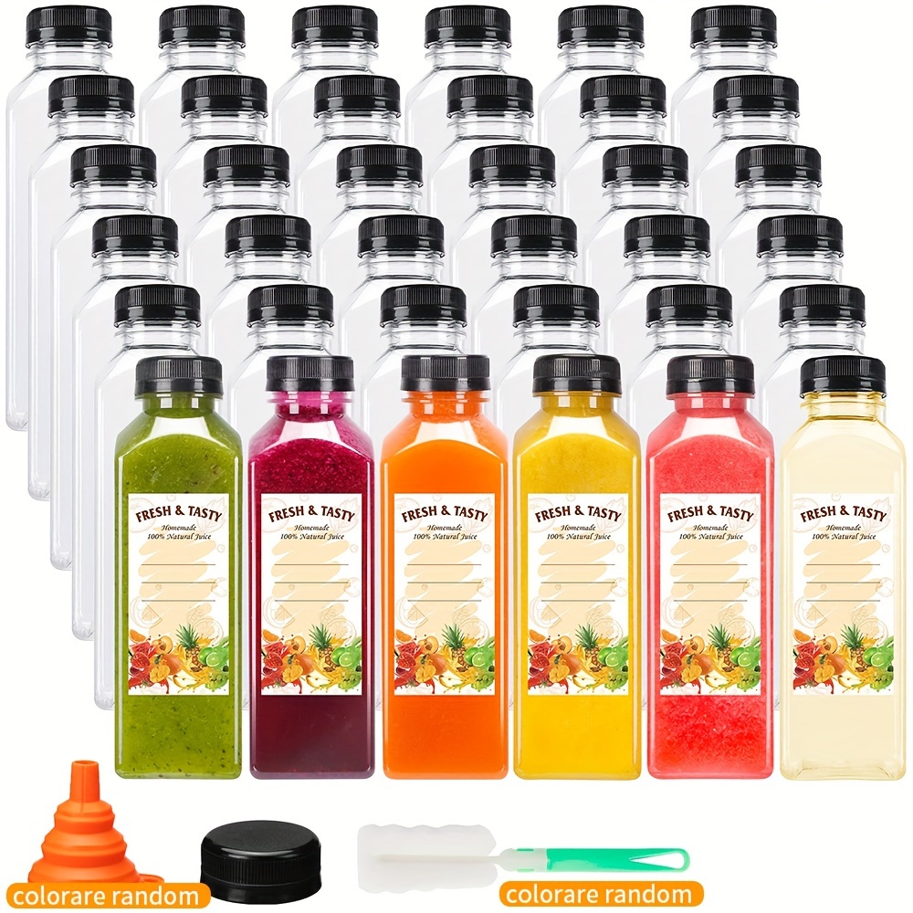 [200 PACK] 12 oz Empty Plastic Juice Bottles with Tamper Evident Caps -  Smoothie Bottles - Ideal for Juices, Milk, Smoothies, Picnic's and even  Meal