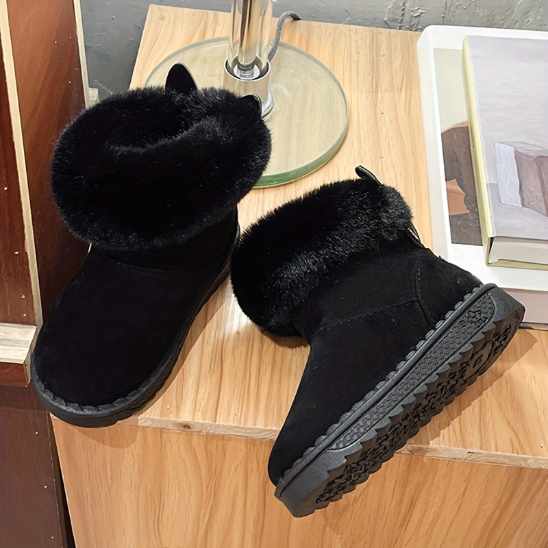 Trendy Cute Snow Boots Girls Soft Warm Plus Fleece Boots - Temu Philippines