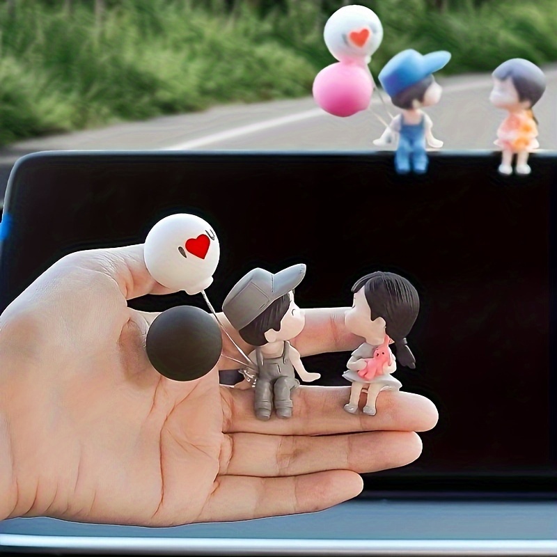 Car Decoration Cute Cartoon Couples Action Figure Figurines - Temu