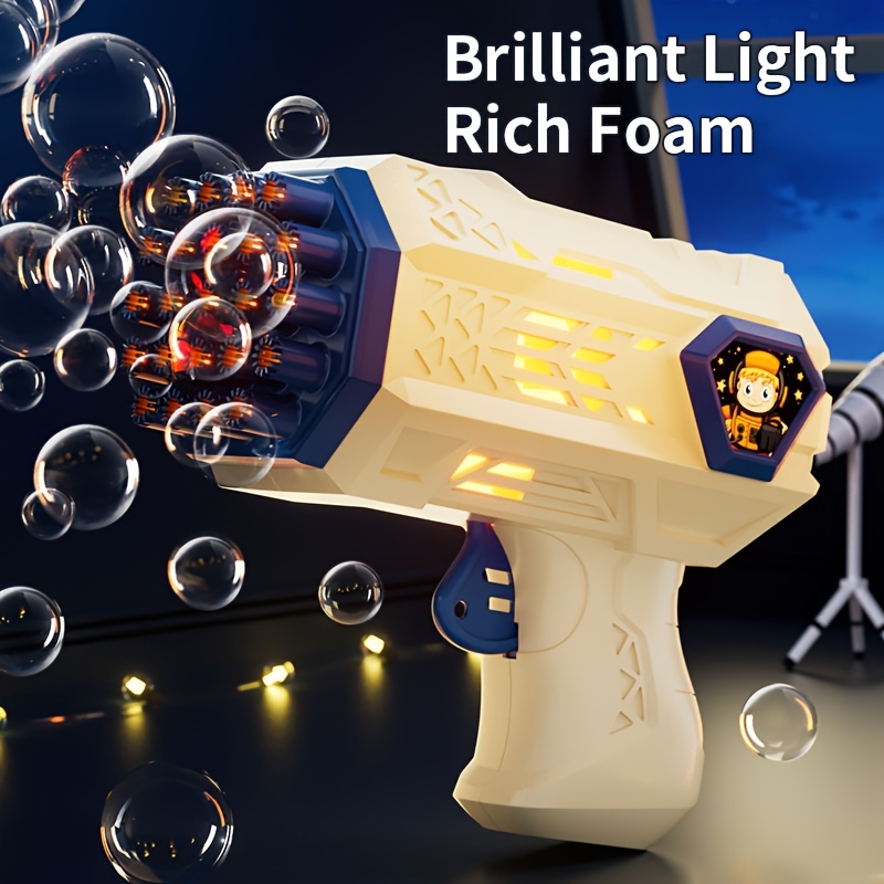 Children's 32-hole Electric Bubble Machine Handheld Gatling Automatic Bubble  Gun Led Light (bubble Liquid And Battery Not Included)  Christmas,halloween,thanksgiving Gift - Temu