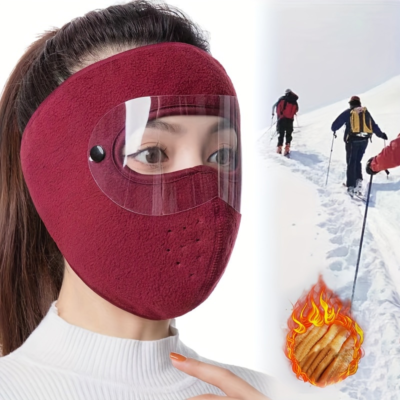 Masque facial homme hiver balaclava femmes ski neige masque visage capuche  lunettes anti-brouillard