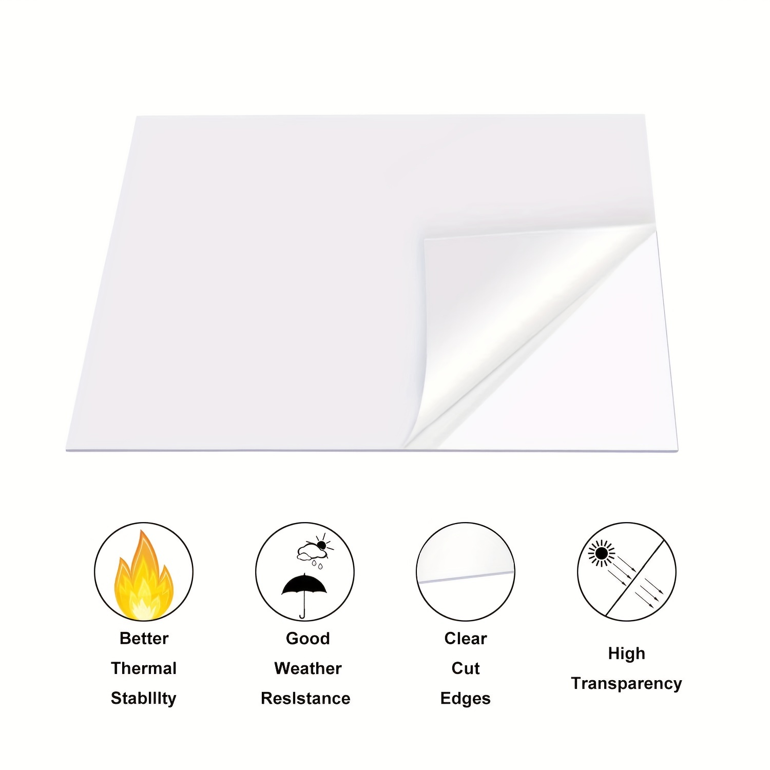 10 Pack 12x12x.02” Clear Plastic Sheet, Plexiglass Craft Plastic Sheets PET  Flexible Lightweight Clear Plastic Sheets for DIY Craft Projects, Picture