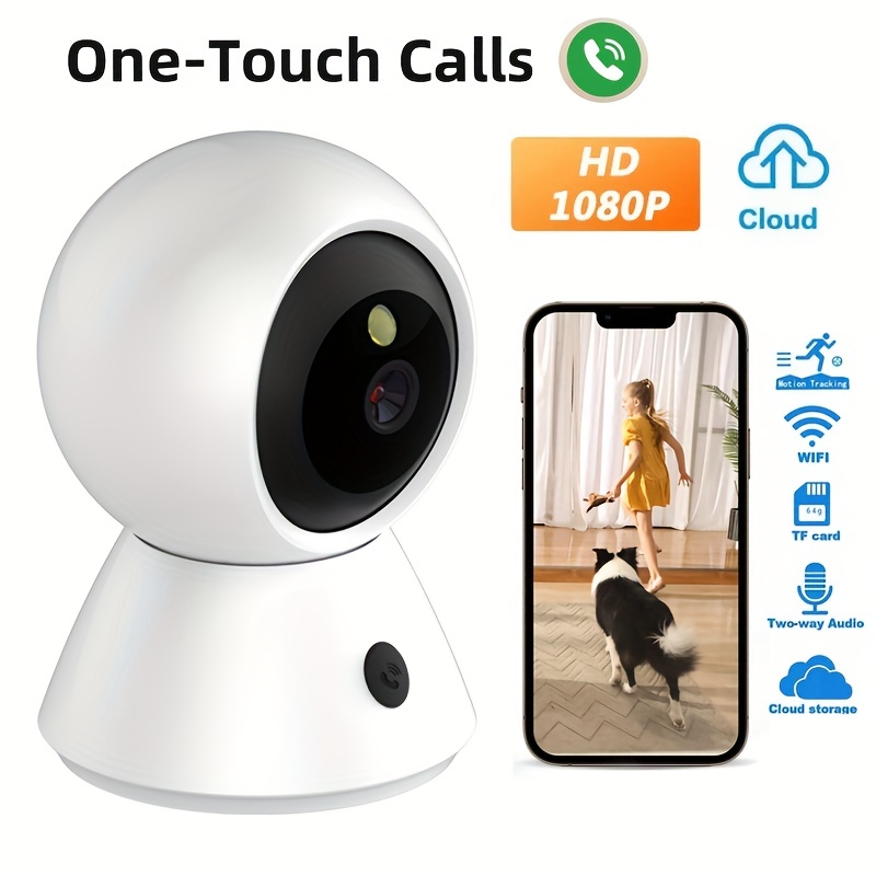 Generic - Caméra de Surveillance pour Bébé, 1080P FHD Home 2.4G WiFi Caméra  de Sécurité Détection de Mouvement avec Vision Nocturne Audio 2 Voies  Service Cloud/Carte TF - Moniteur Bébé/Aîné/Animal Domestique Compatible
