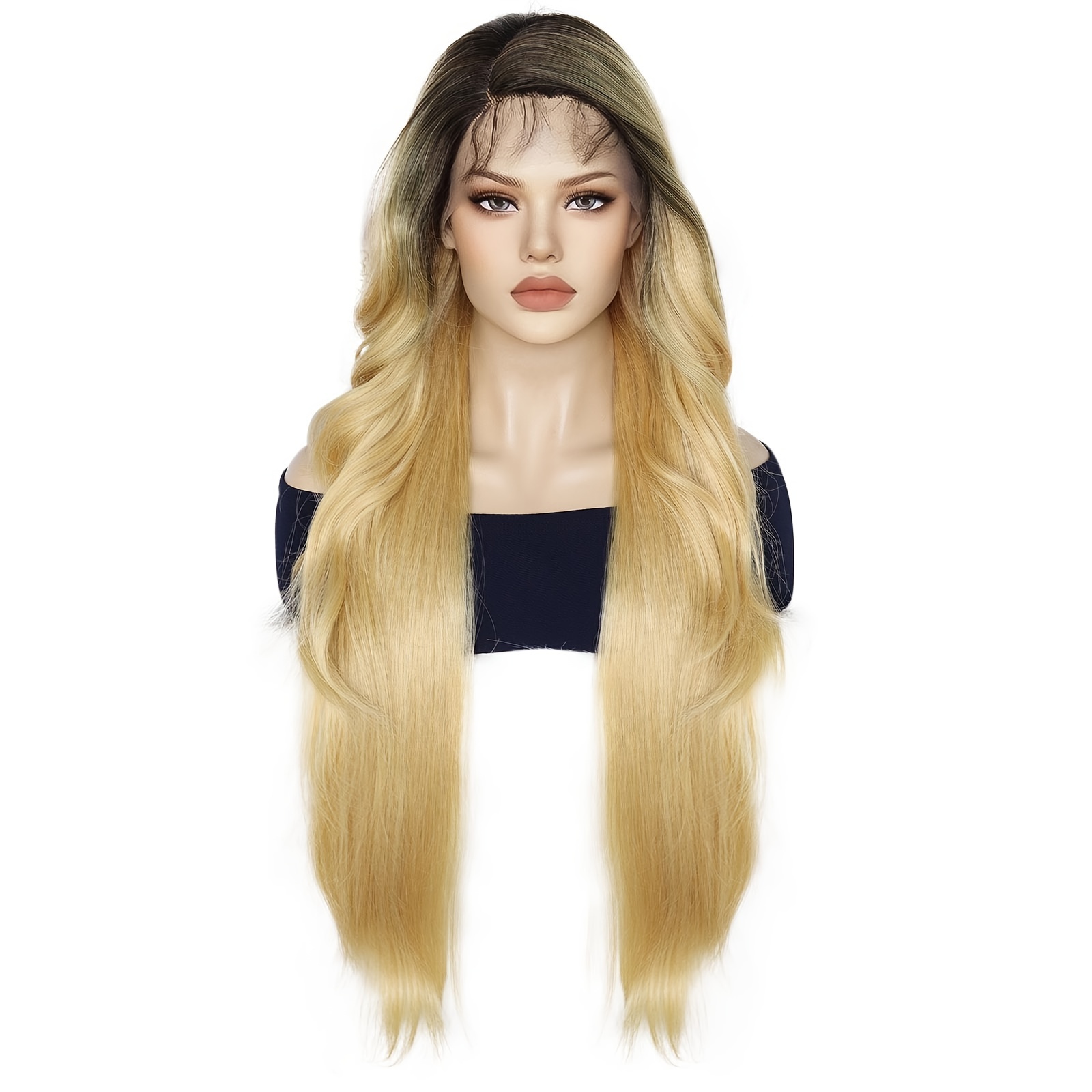 13 4 1 Futura Side Parted Vintage Lace Wig Wavy Ombre Blonde Temu