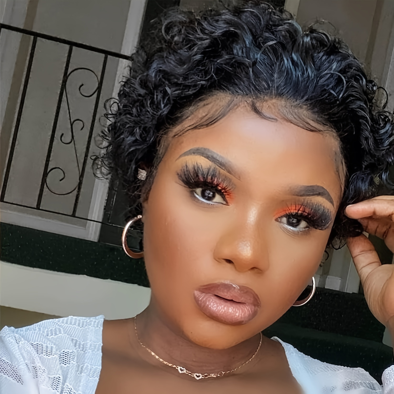 Curly Pixie Cut Human Hair Cut Lace Front Wig Deep Wave - Temu New