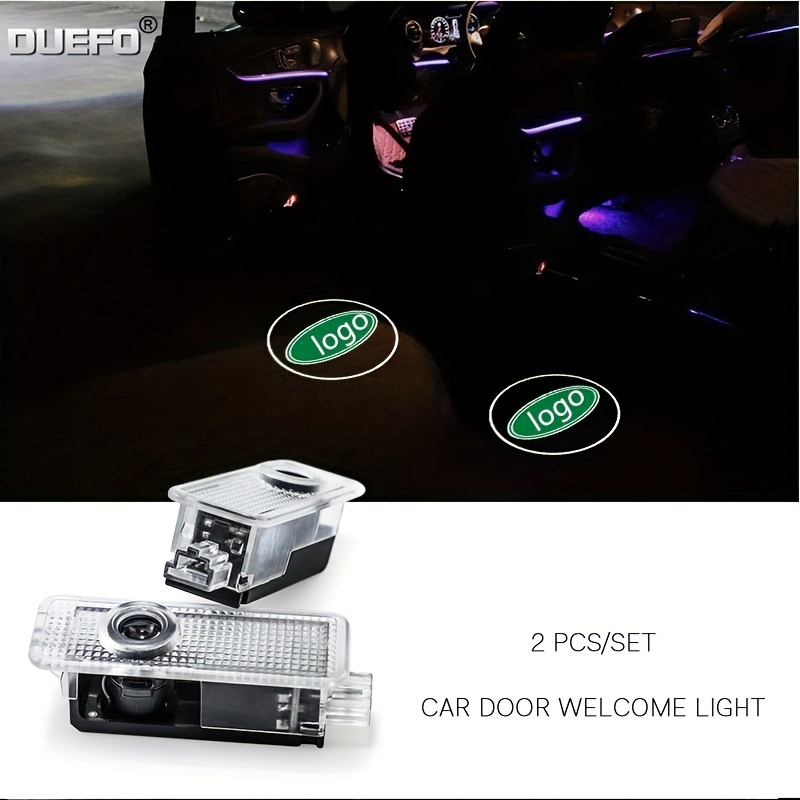 2 Pcs Logo Projector Cordless Car Door Light Punch-free Adhesive
