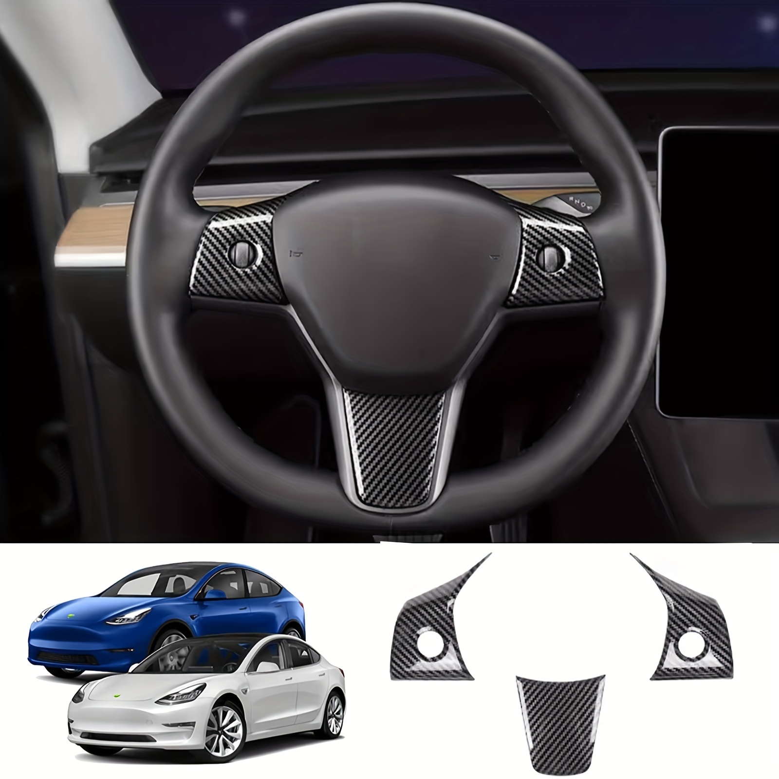 Suitable Model 3 Y Steering Wheel Button Sticker Decorative Protection  Patch Interior Modification Accessories Plastic Abs Cover Paste, Today's  Best Daily Deals