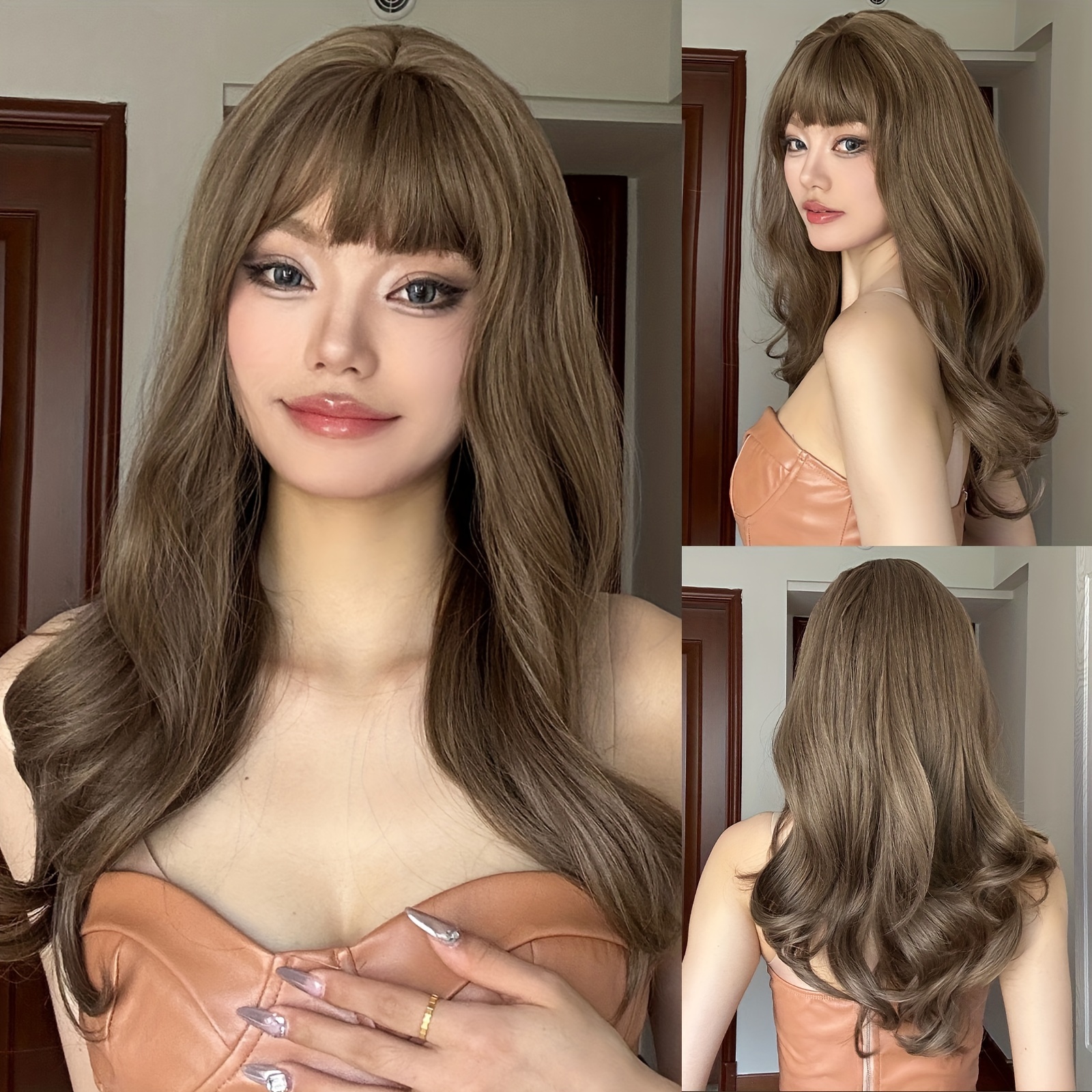 Brown Y2K Long Wavy Layered Popular Girl Hair