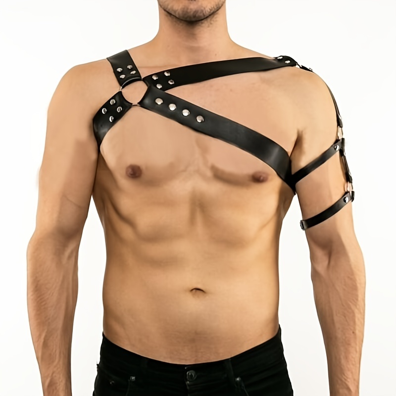 Men's Punk Rivet Faux Leather Harness