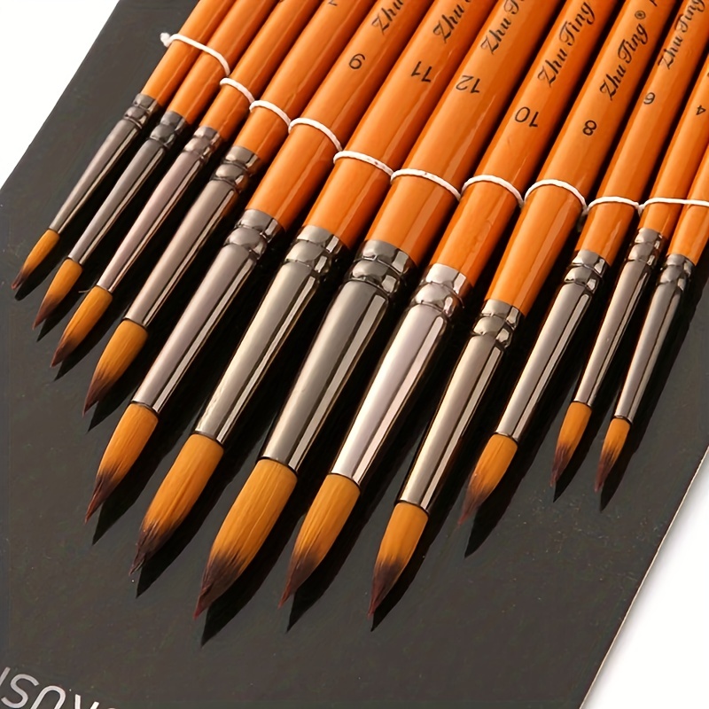 Professional Watercolor Paint Brushes Set Round Pointed Tip - Temu