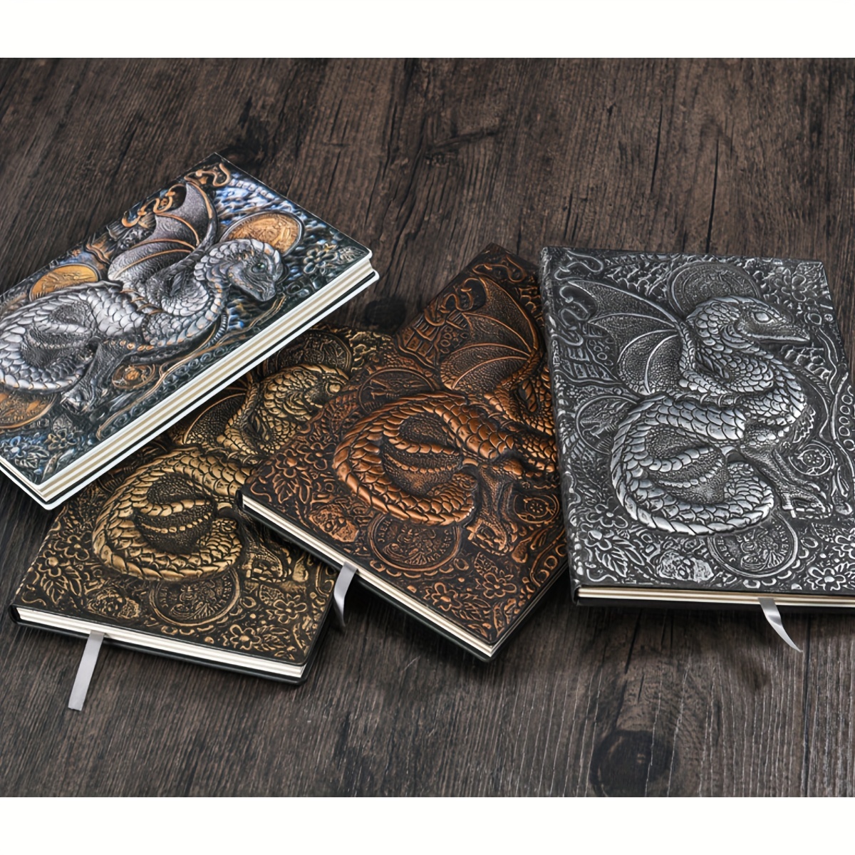 A5 Retro Relief 3D Dragon Notebook, 100 Sheets