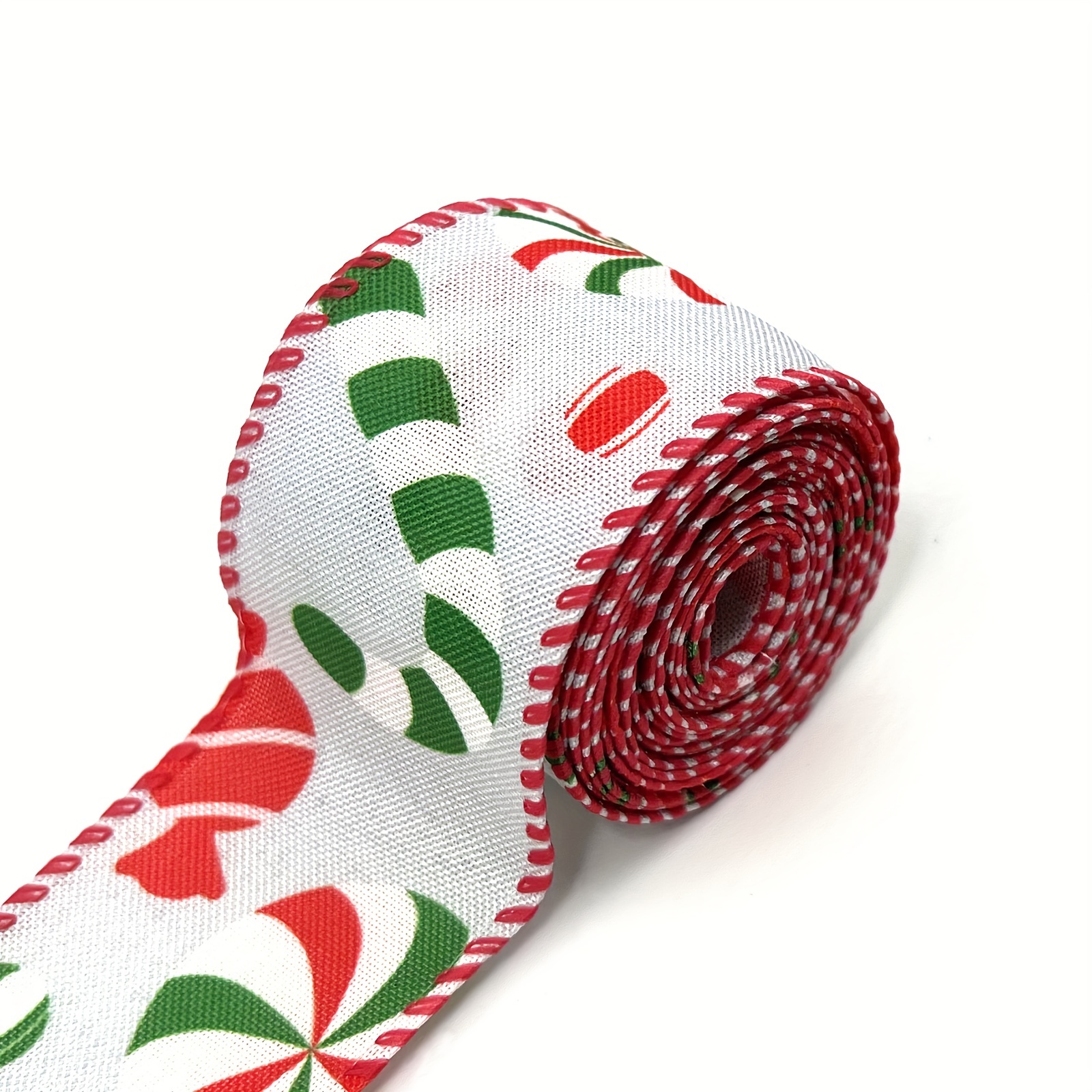5 Yards Christmas Wired Ribbon Red And Lime Green Christmas - Temu