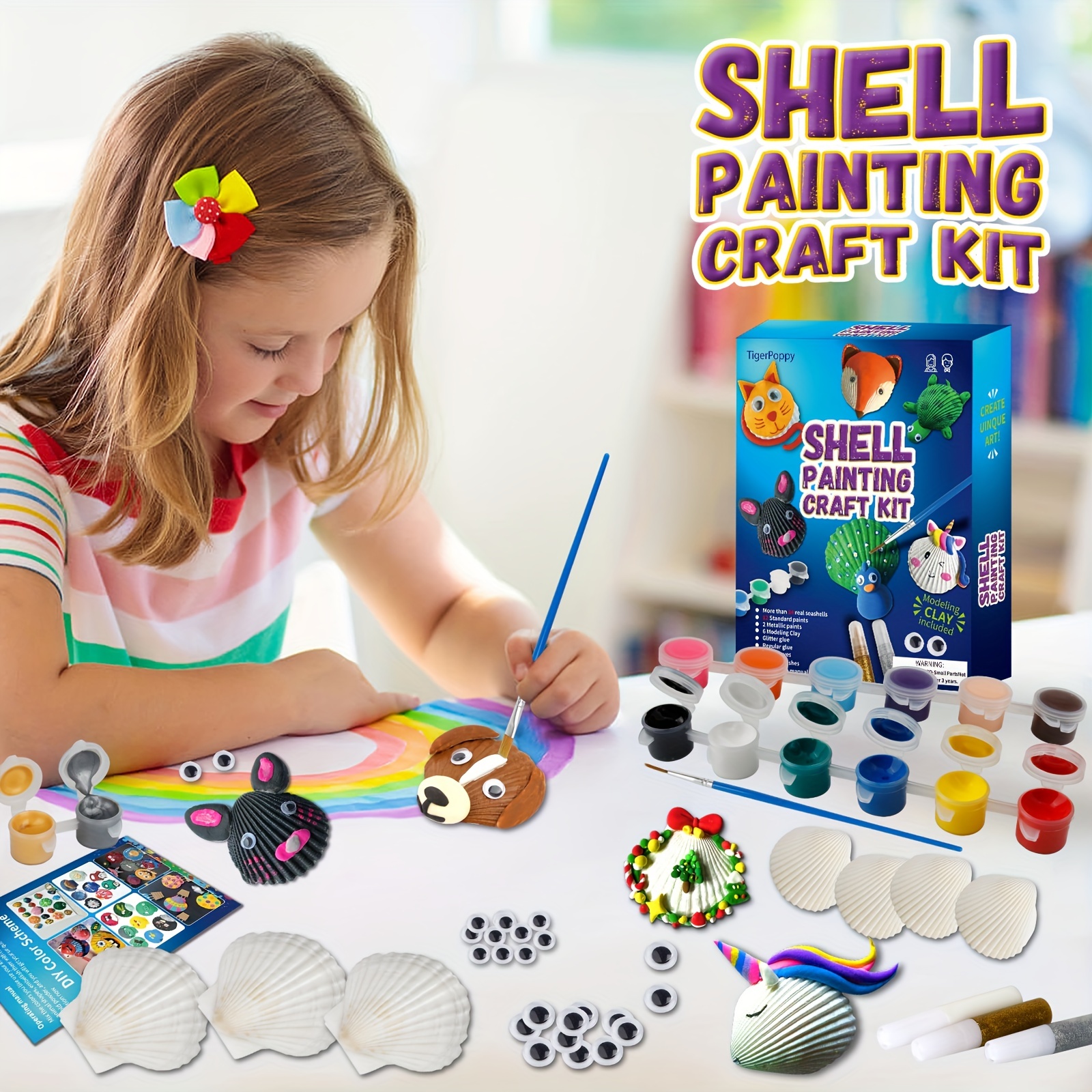 Kids Sea Shell Painting Kit - Arts & Crafts Gifts for Boys and