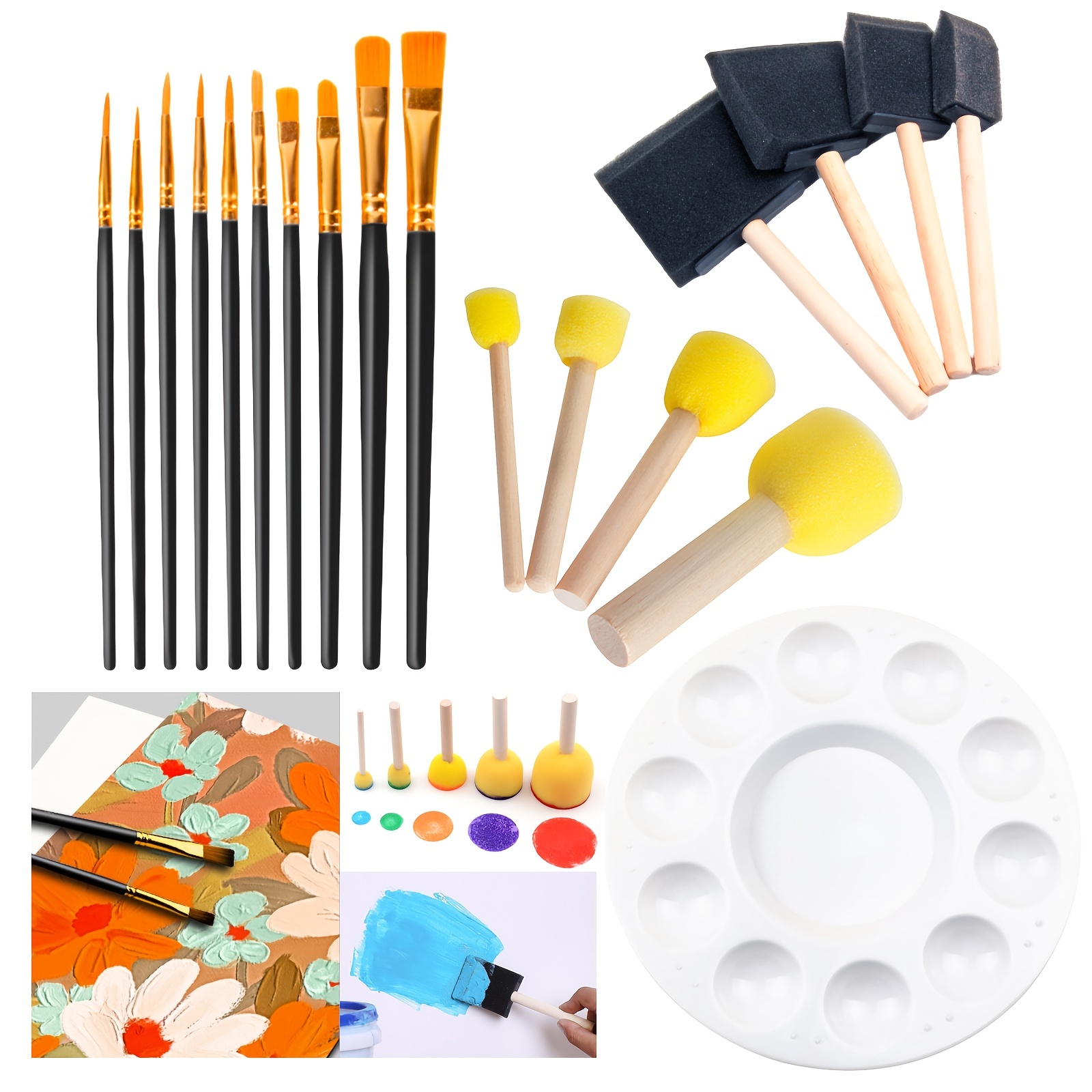 Foam Paint Brushes, Assorted Sizes, 20 Pack, Sponge Paint Brush, Foam  Brushes, Foam Brushes For Painting, Foam Brushes For Staining, Foam Brushes  For
