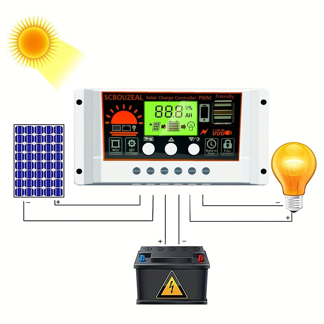 30amp Controlador Carga Inversor Solar Alimentado Energía - Temu Chile