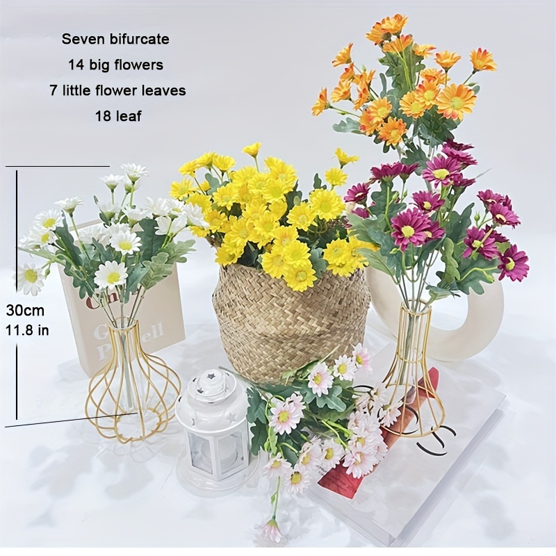 Margaritas artificiales de PU para decoración del hogar, flores