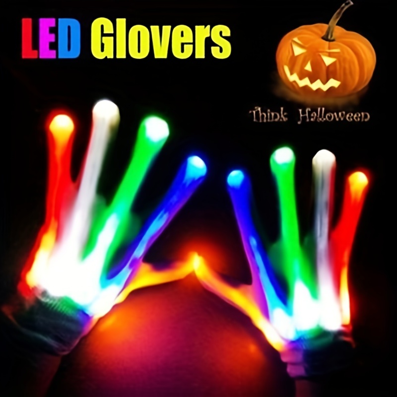 5 Colors 6 Modes Flashing Led Gloves Cool Fun Light Finger - Temu