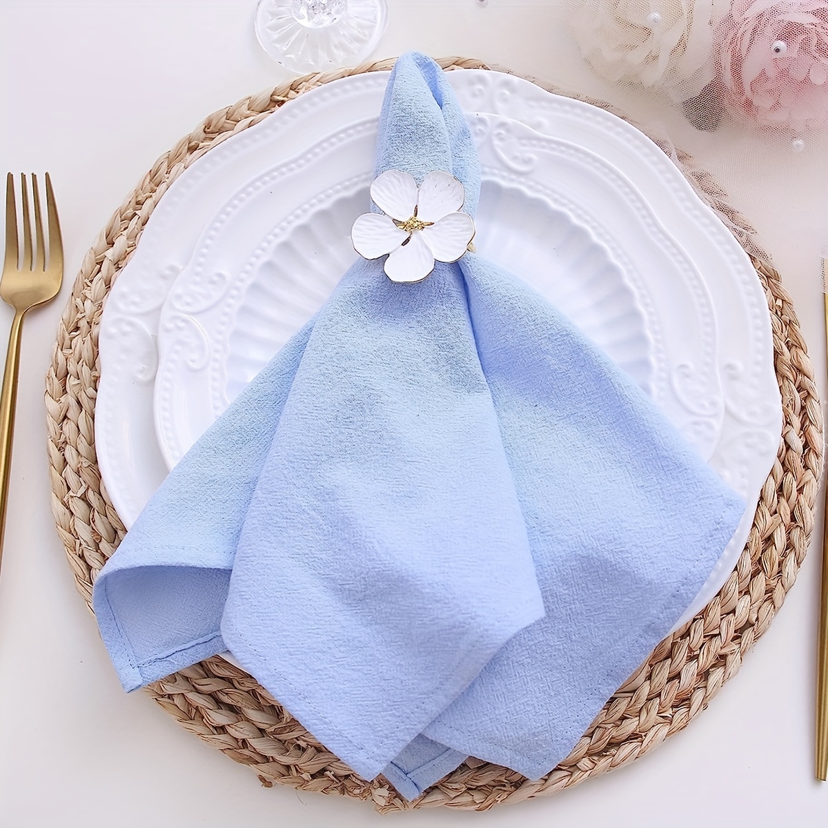 Polyester Napkin, Solid Color Napkin Cloth, Coral Cotton Linen Napkins, For  Western Restaurant And Hotel, Room Decor, Dining Table Decor - Temu