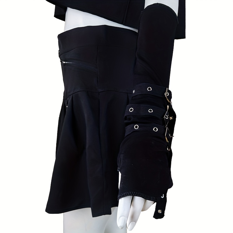Rivet Belt Decor Punk Gloves Gothic Fingerless Gloves