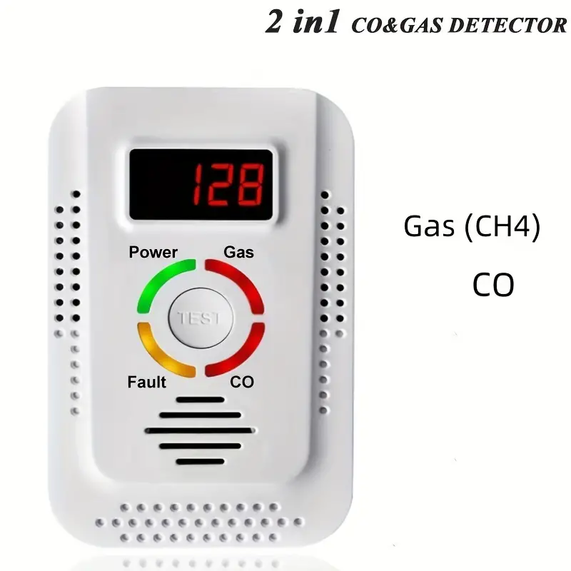 1pc 2 En 1 Detector De Gas Natural Y Detector De Monóxido De Carbono,  Detector De Fugas De Gas Enchufable Para Hogar, Cocina, Monitor De Detector  De F