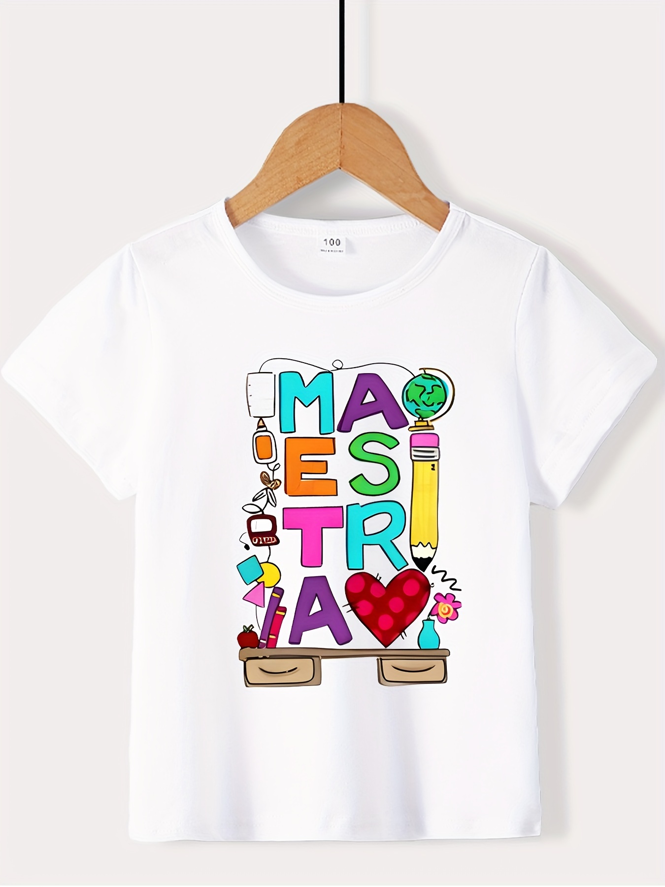 Cute Letter Graphic Short Sleeve T-shirt