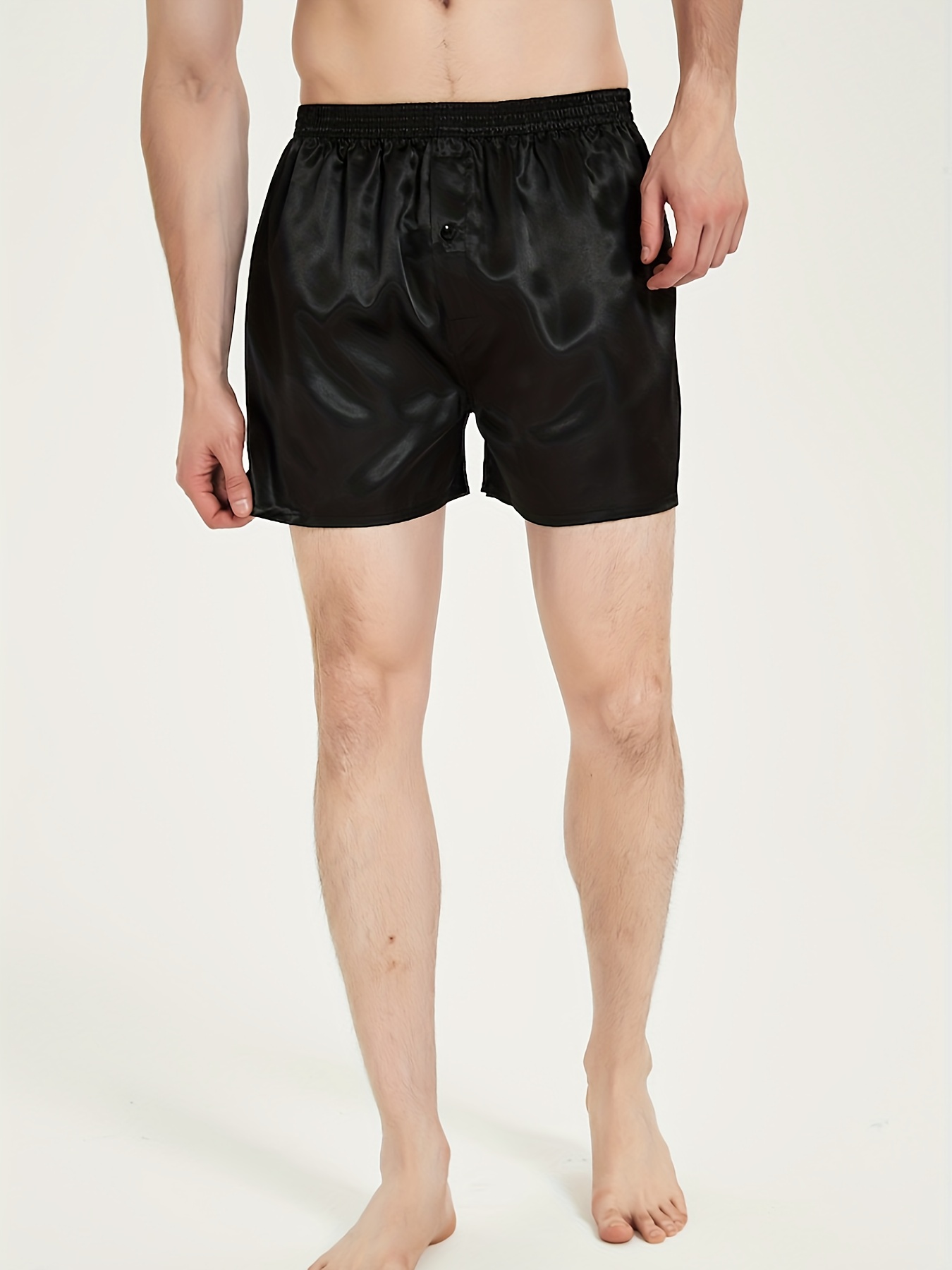 Men Comfy Silk Satin Boxer Shorts Briefs Panties Underwear Trunks