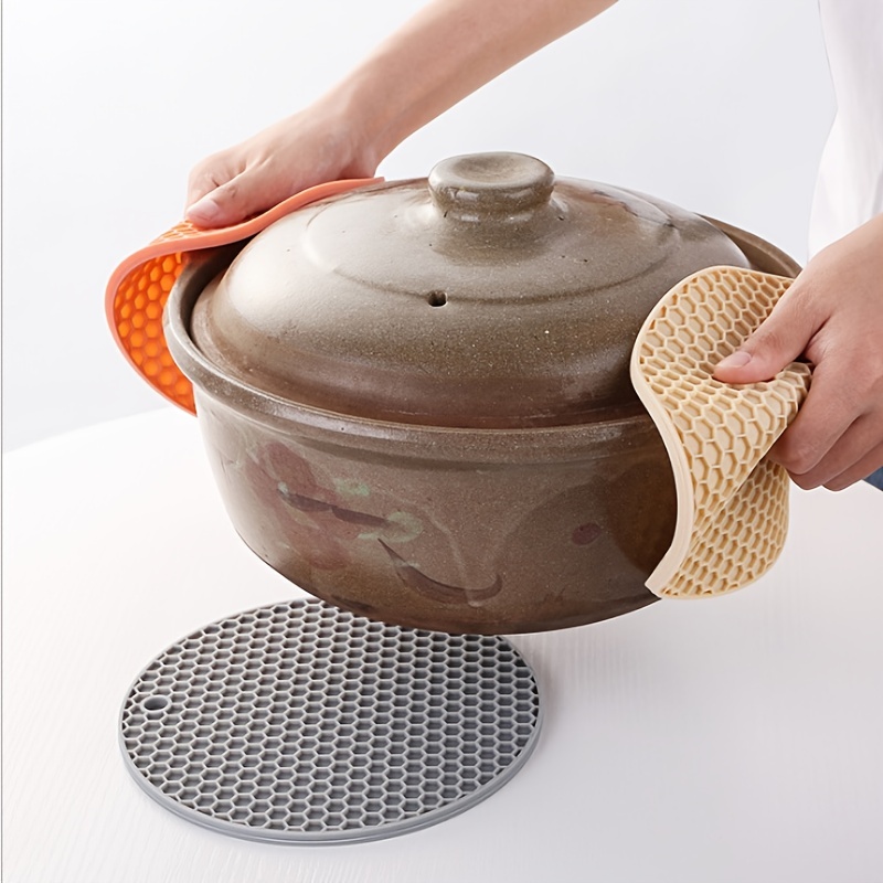 Rubber Kitchen Round Shaped Nonslip Heat Resistant Pot Mat Pad