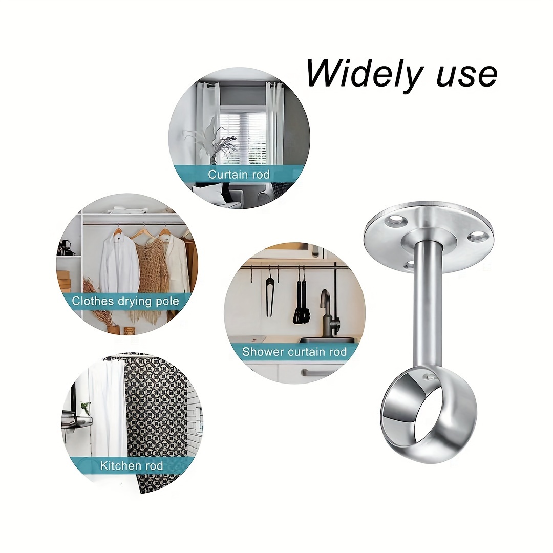 Ceiling Mounted Curtain Rod Bracket Stainless Steel Shower - Temu