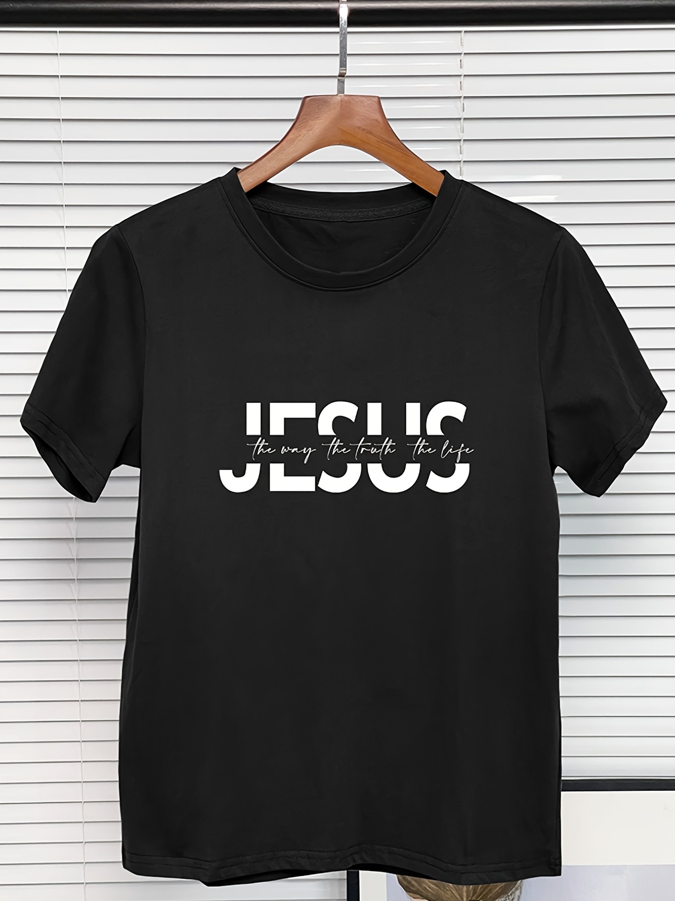 Camiseta Cristiana Estampado jesús Playera Informal Cuello - Temu