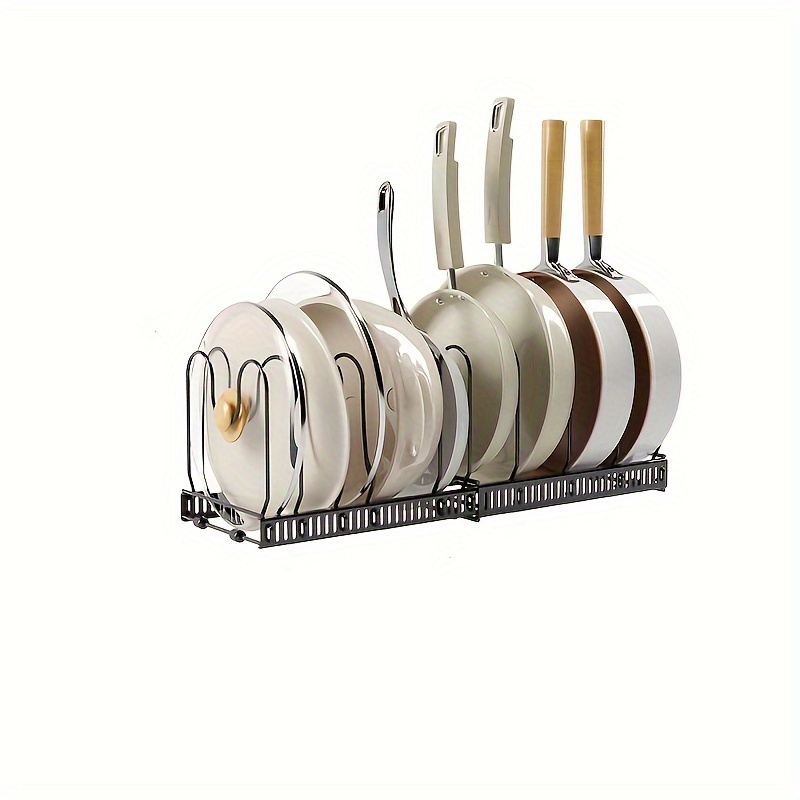 Multi purpose Pot Organizer Rack With Adjustable Dividers - Temu