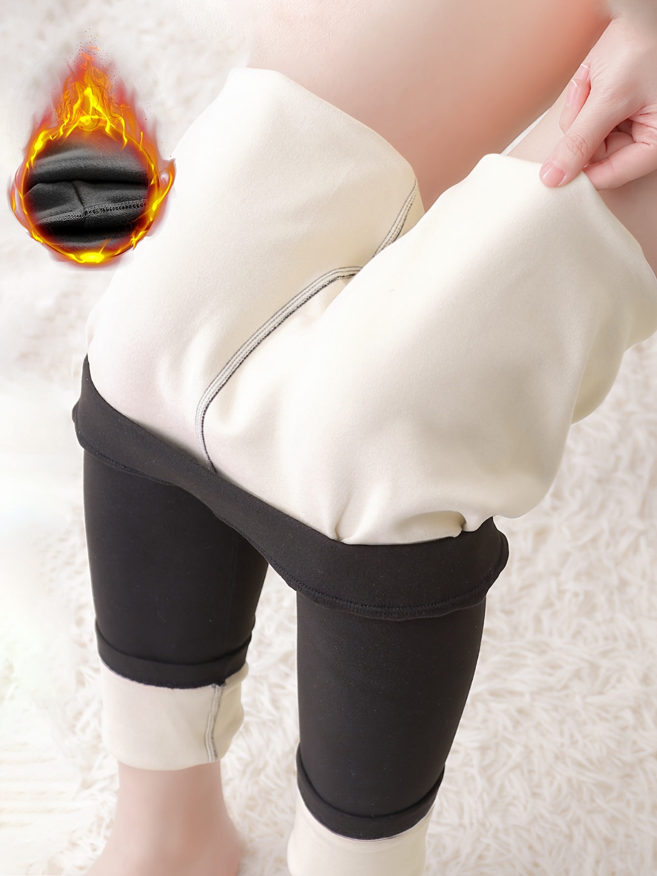  Men's Thermal Thick Fluff Lining Pants, Heating Knee
