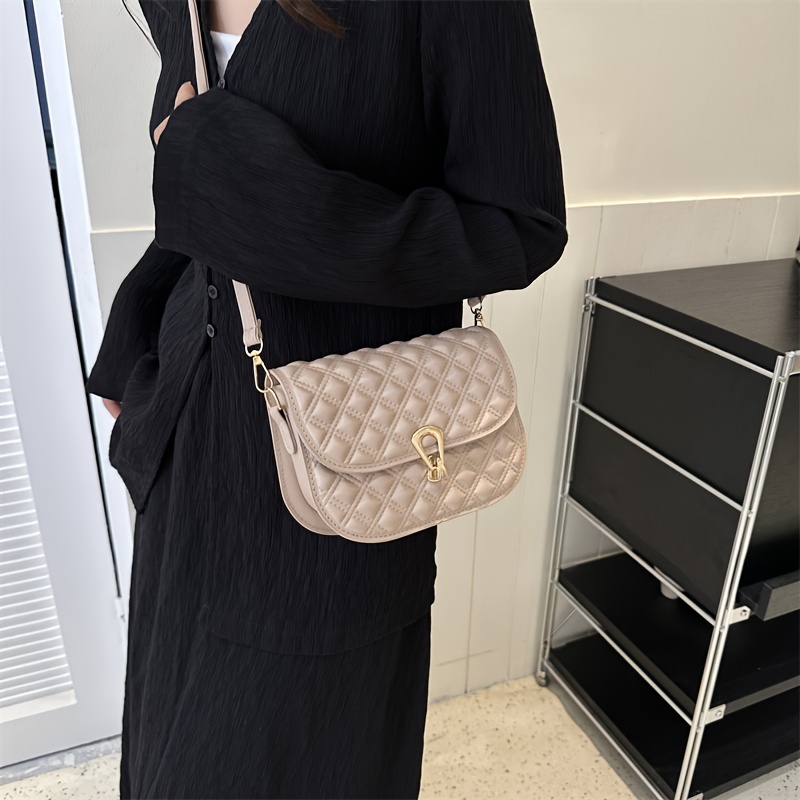 Minimalist Solid Saddle Bag All Match Flap Shoulder Bag
