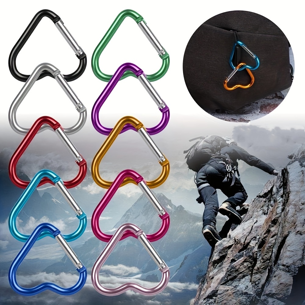 1pc Heart Shape Keychain Clips Mini Small Carabiner Alloy Durable Quick Release Spring Clip for Home Camping Fishing Travel,Temu