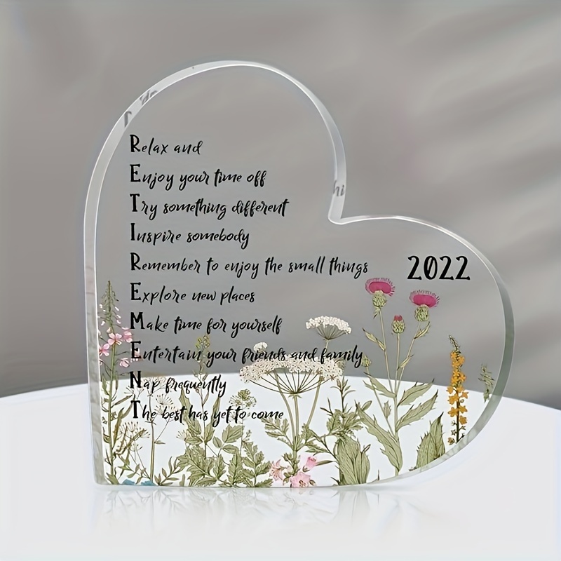 moments: acrylic heart retirement gift elegant Temu Mauritius