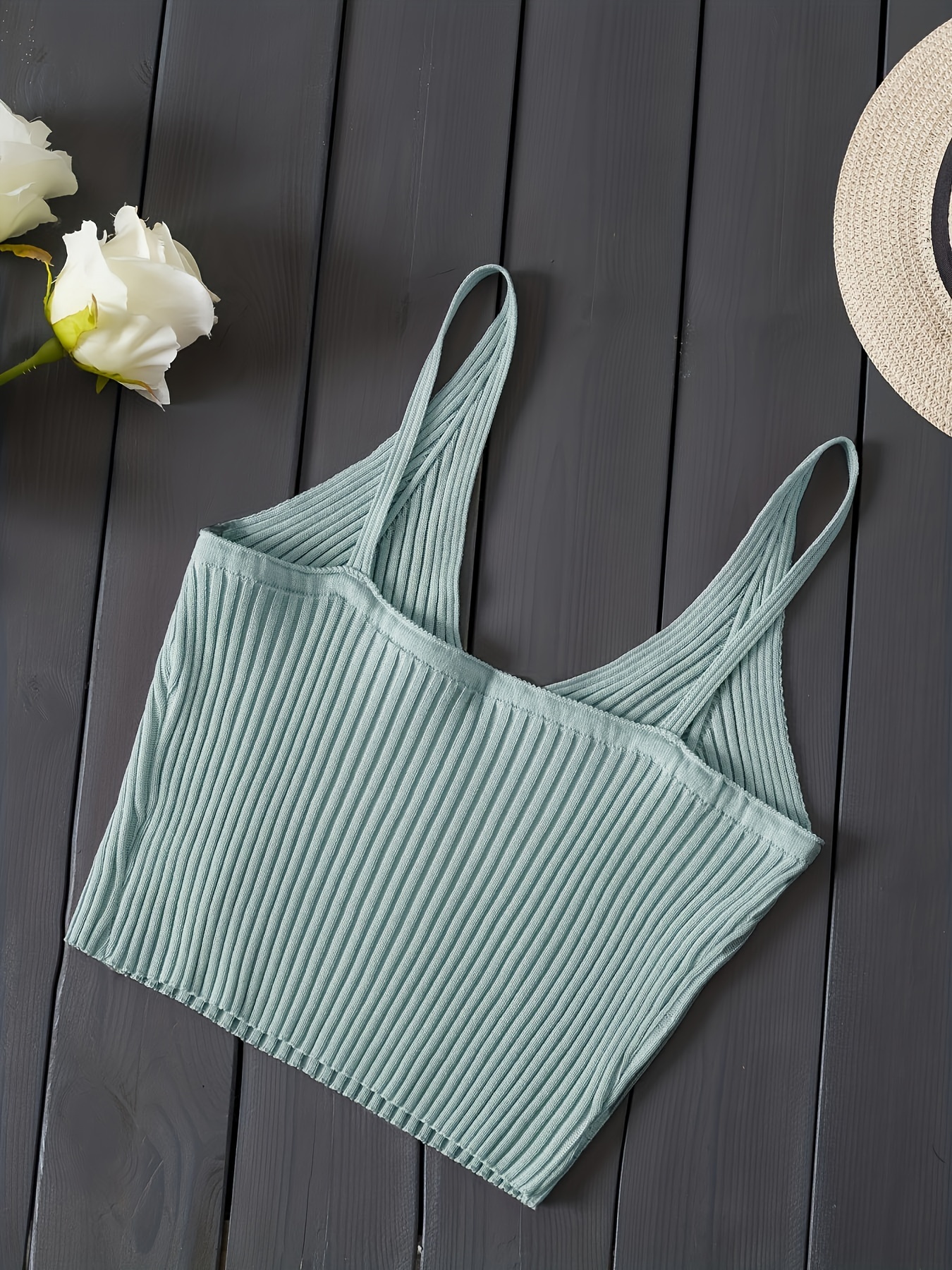 Sage Rib Cami Vest, Tops