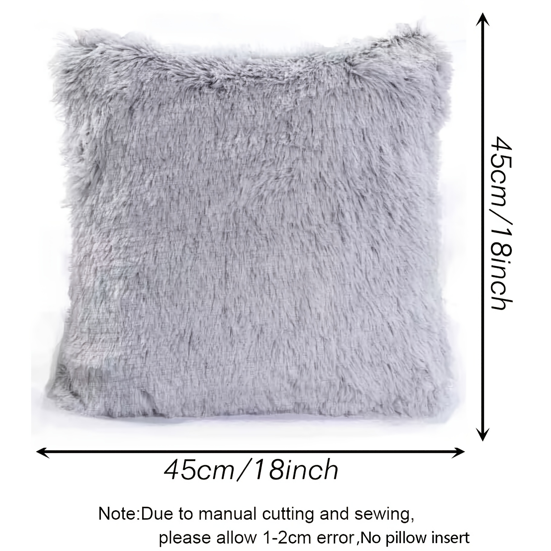 Large Plain Fluffy Plush Cushion Covers Furry Throw Pillow Cases Home  Ornaments
