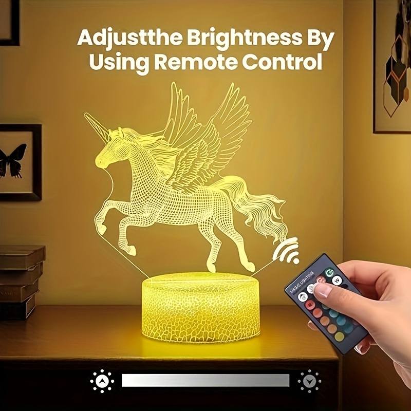 3d Night Light 16 Colors Illusion Table Lamp Remote Control - Temu