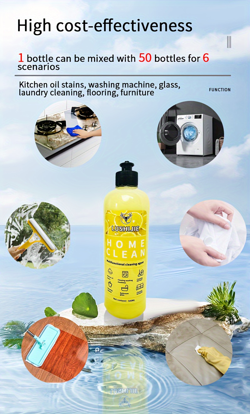 Multifunctional Cleaning Agent Multi-purpose Cleaner, Lemon Fragrance,  Super Concentrated, Can Be Diluted To Use, Suitable For Kitchen Cleaning,  Washing Machine Cleaning For Commercial For Shops - Temu