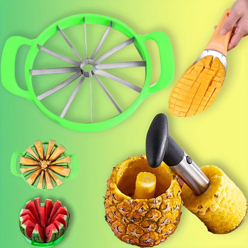 Ensemble d'ananas et d'écorcheur de pomme - Outil d'évidage et de trancheuse  d'ananas en acier inoxydable 