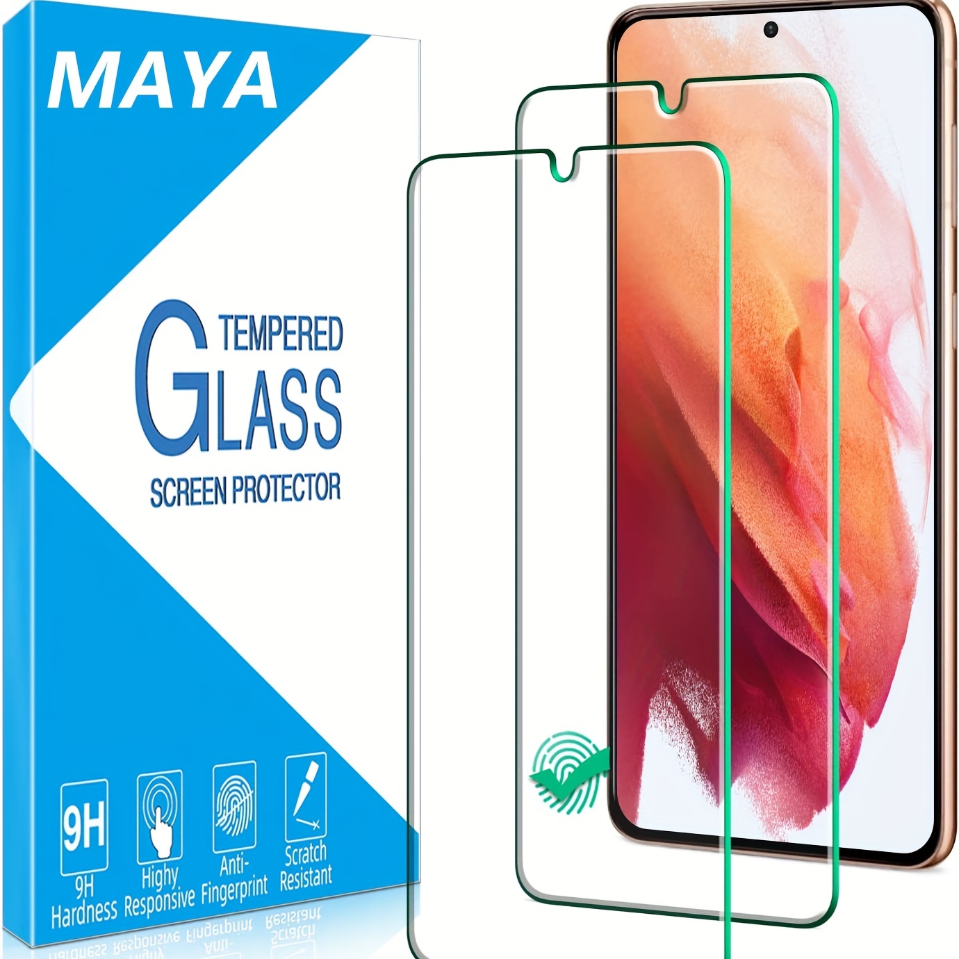 Paquete de 2 protectores de pantalla de privacidad para Galaxy S23 Ultra  con borde curvado 3D, vidrio templado, 100% desbloqueo de huellas  dactilares