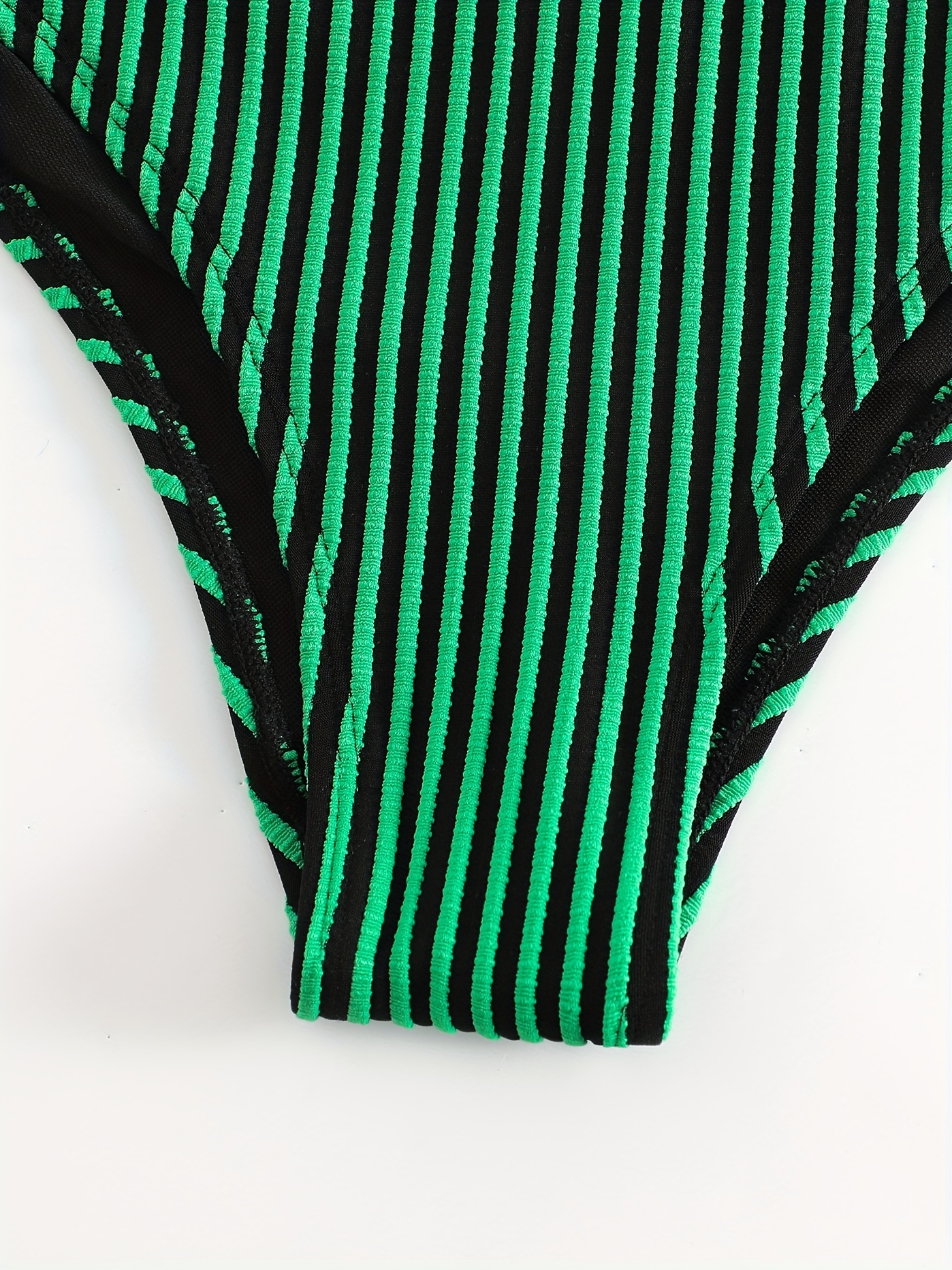Contrast Waistband Textured Fabric Swimsuit - Temu Canada